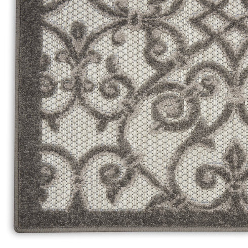 Gray and Charcoal Indoor Outdoor Runner Rug